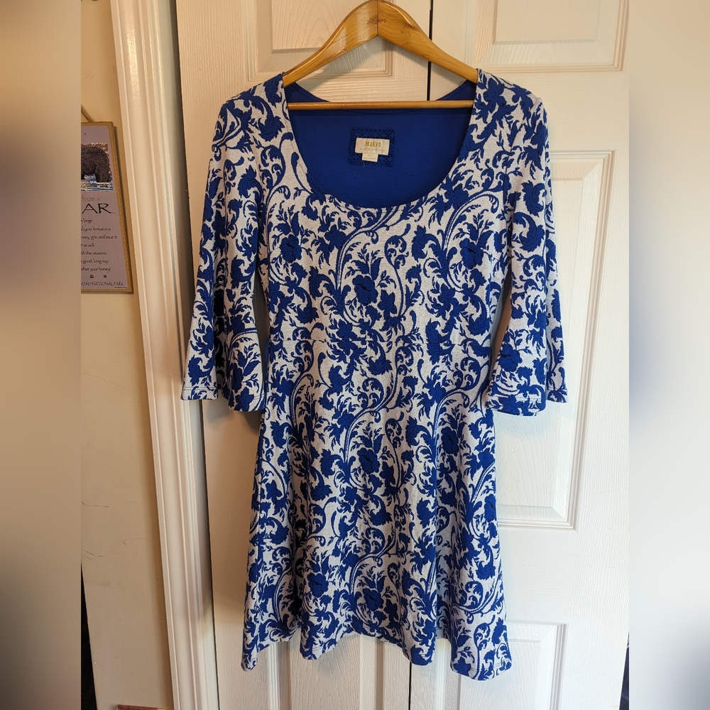 Maeve Anthropologie floral knit dress size small